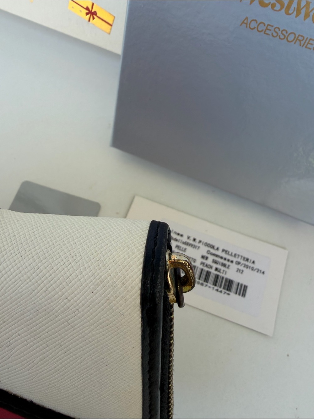 Vivienne Westwood Pink, White & Black Trim Colorblock Wallet - Picture 5 of 13